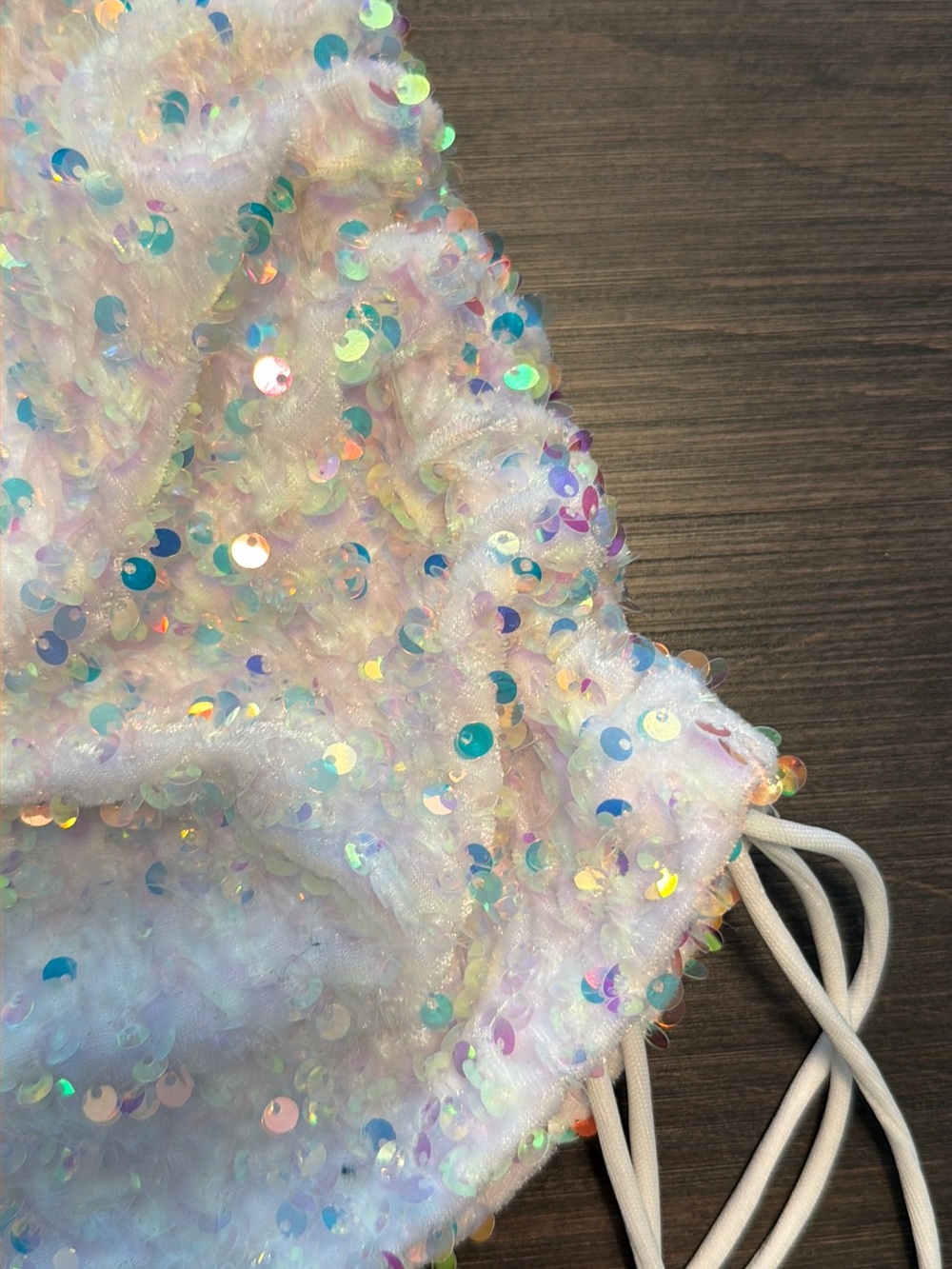 Lucy in the Sky Iridescent White One-Shoulder Sequin Mini Dress - Picture 6 of 6